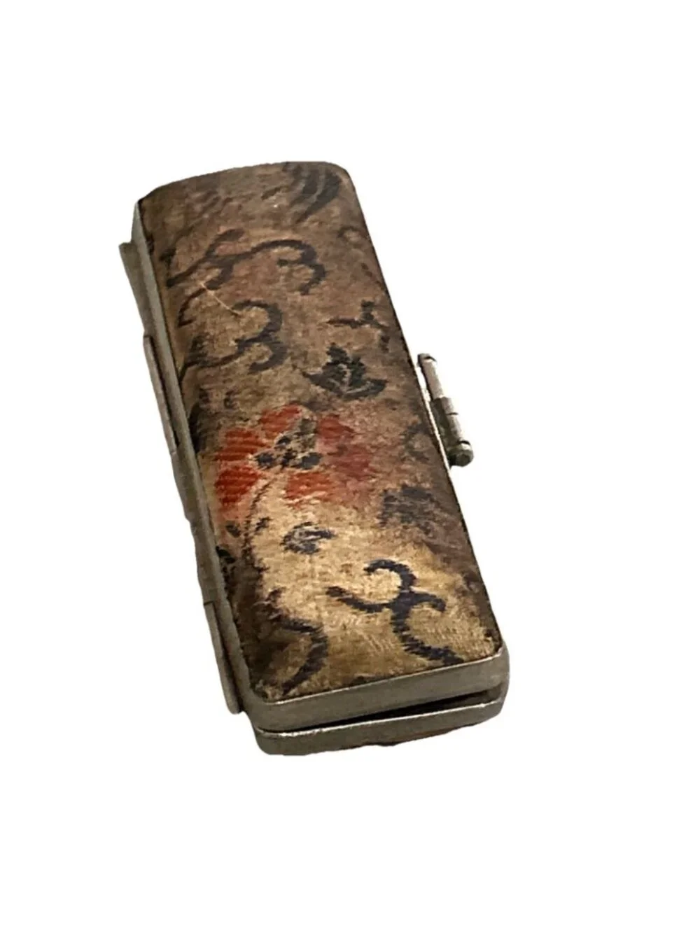 Chinese Seal Box with Bronze Foo Dog Handle with Seal & Red Paste, 19th Century